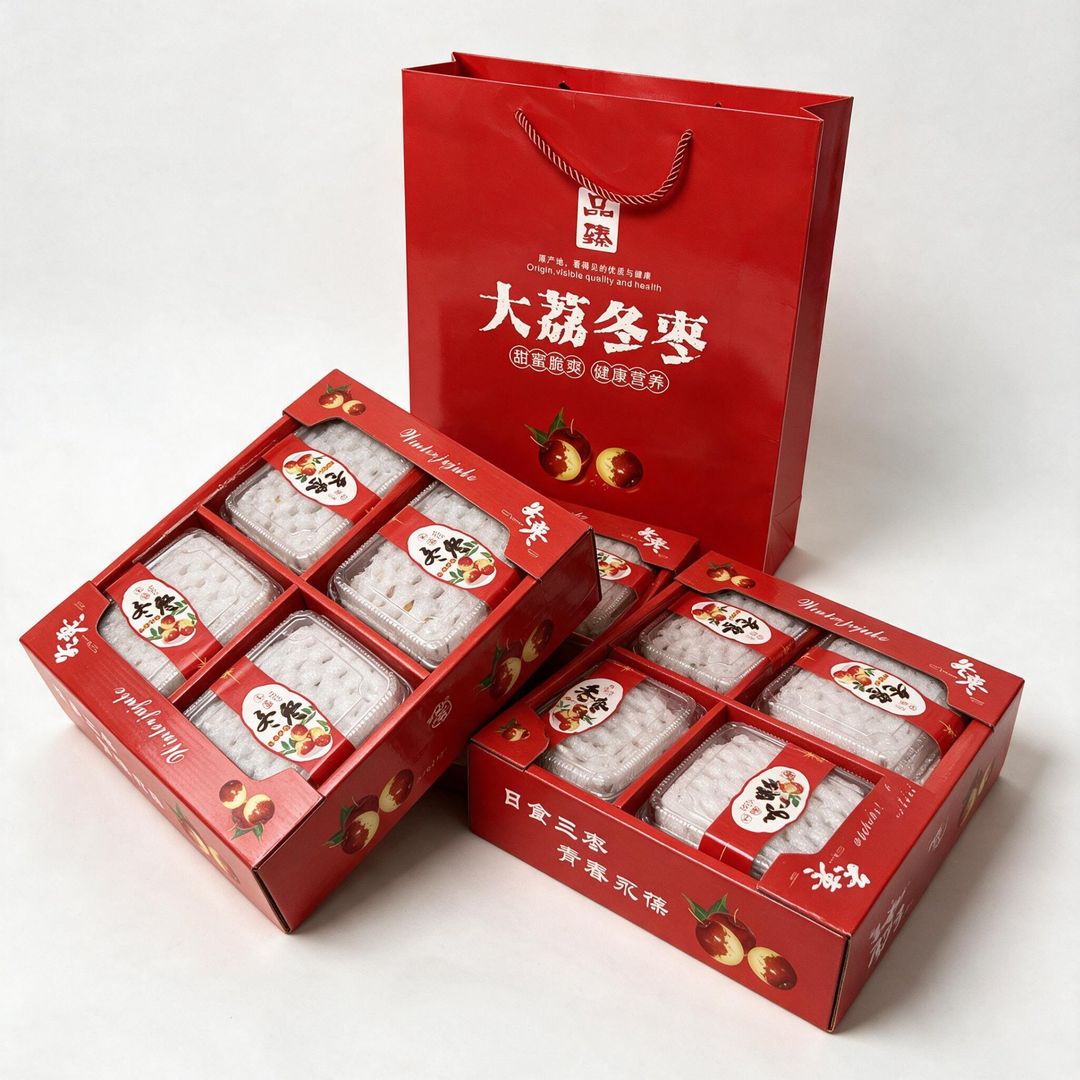 红色分盒装冬枣礼盒